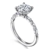 Best Gabriel & Co. Perry - 14K White Gold Round Diamond Engagement Ring