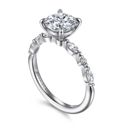 Sale Gabriel & Co. Perry - 14K White Gold Round Diamond Engagement Ring