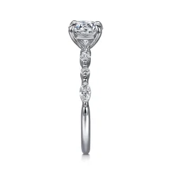 Hot Gabriel & Co. Perry - 14K White Gold Round Diamond Engagement Ring