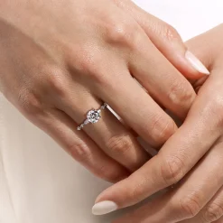 Hot Gabriel & Co. Perry - 14K White Gold Round Diamond Engagement Ring