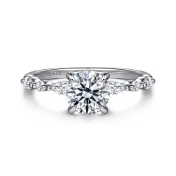 Hot Gabriel & Co. Perry - 14K White Gold Round Diamond Engagement Ring
