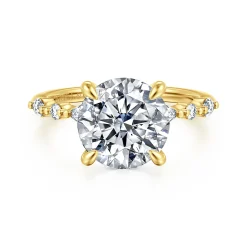 Discount Gabriel & Co. Perry - 14K Yellow Gold Round Diamond Engagement Ring