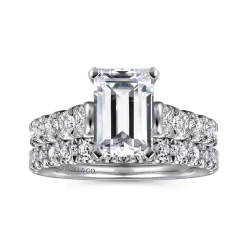 Discount Gabriel & Co. Piper - 14K White Gold Emerald Cut Diamond Engagement Ring