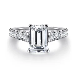 Discount Gabriel & Co. Piper - 14K White Gold Emerald Cut Diamond Engagement Ring