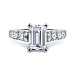 Clearance Gabriel & Co. Piper - 14K White Gold Emerald Cut Diamond Engagement Ring