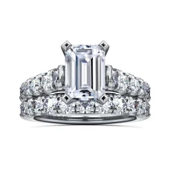 Clearance Gabriel & Co. Piper - 14K White Gold Emerald Cut Diamond Engagement Ring
