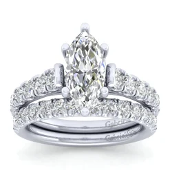Best Gabriel & Co. Piper - 14K White Gold Marquise Shape Diamond Engagement Ring