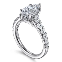 Best Gabriel & Co. Piper - 14K White Gold Marquise Shape Diamond Engagement Ring