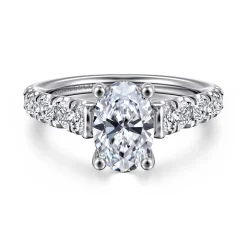 Discount Gabriel & Co. Piper - 14K White Gold Oval Diamond Engagement Ring