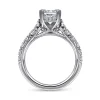 Gabriel & Co. Piper - 14K White Gold Rectangular Radiant Cut Diamond Engagement Ring