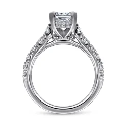 Gabriel & Co. Piper - 14K White Gold Rectangular Radiant Cut Diamond Engagement Ring