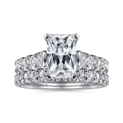 Gabriel & Co. Piper - 14K White Gold Rectangular Radiant Cut Diamond Engagement Ring
