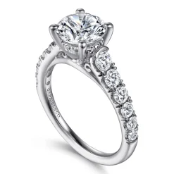 Sale Gabriel & Co. Piper - 14K White Gold Round Diamond Engagement Ring