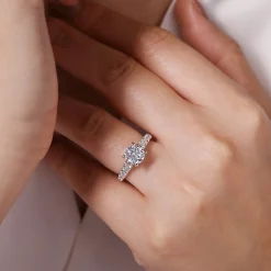 Sale Gabriel & Co. Piper - 14K White Gold Round Diamond Engagement Ring