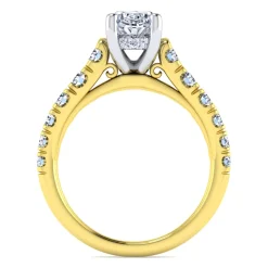 Sale Gabriel & Co. Piper - 14K White-Yellow Gold Oval Diamond Engagement Ring
