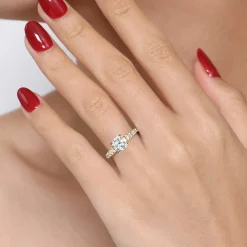 Outlet Gabriel & Co. Piper - 14K White-Yellow Gold Round Diamond Engagement Ring