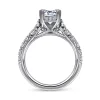 Best Gabriel & Co. Piper - Platinum Emerald Cut Diamond Engagement Ring