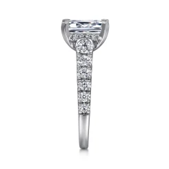 Best Gabriel & Co. Piper - Platinum Emerald Cut Diamond Engagement Ring