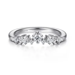 Online Gabriel & Co. Platinum Curved Diamond Anniversary Band - 0.25 ct