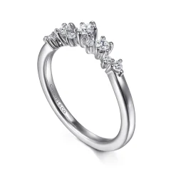 Online Gabriel & Co. Platinum Curved Diamond Anniversary Band - 0.25 ct