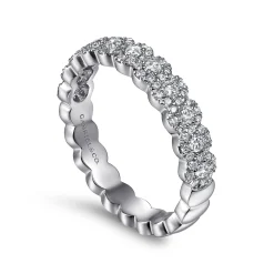 Discount Gabriel & Co. Platinum Round Diamond Halo Anniversary Band - 0.55 ct