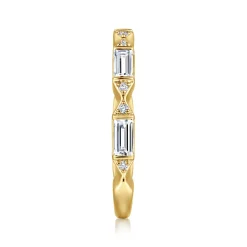 Outlet Gabriel & Co. Porta - 14K Yellow Gold Channel Set Baguette and Round Diamond Anniversary Band - 0.53 ct