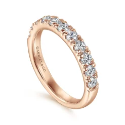 Sale Gabriel & Co. Portofino - 14K Rose Gold French Pave Set Diamond Wedding Band - 0.75 ct