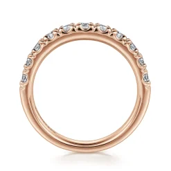 Sale Gabriel & Co. Portofino - 14K Rose Gold French Pave Set Diamond Wedding Band - 0.75 ct