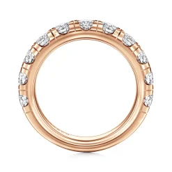 Sale Gabriel & Co. Portofino - 14K Rose Gold Round 11 Stone Diamond Anniversary Band - 2 ct