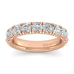 Sale Gabriel & Co. Portofino - 14K Rose Gold Round 11 Stone Diamond Anniversary Band - 2 ct