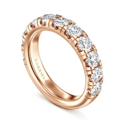 Sale Gabriel & Co. Portofino - 14K Rose Gold Round 11 Stone Diamond Anniversary Band - 2 ct