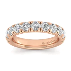 Online Gabriel & Co. Portofino - 14K Rose Gold Round 11 Stone Diamond Anniversary Band - 1.75 ct