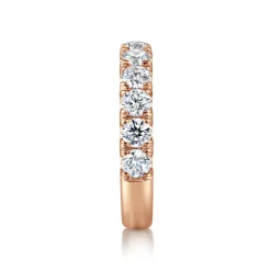 Best Gabriel & Co. Portofino - 14K Rose Gold 11 Stone French Pave Set Diamond Wedding Band - 1.5 ct