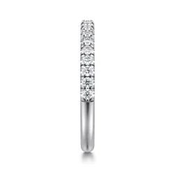 Best Gabriel & Co. Portofino - 14K White Gold French Pave Diamond Wedding Band - 0.28 ct