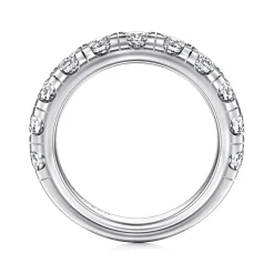 Best Gabriel & Co. Portofino - 14K White Gold Round 11 Stone Diamond Anniversary Band - 2 ct