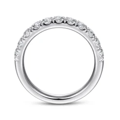 New Gabriel & Co. Portofino - 14K White Gold Round 11 Stone Diamond Anniversary Band - 0.75 ct