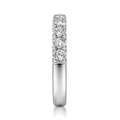 New Gabriel & Co. Portofino - 14K White Gold Round 11 Stone Diamond Anniversary Band - 0.75 ct