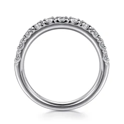 Gabriel & Co. Portofino - 14K White Gold 11 Stone French Pave Diamond Wedding Band - 0.75 ct