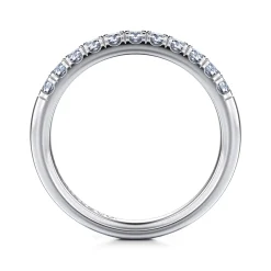 Hot Gabriel & Co. Portofino - 14K White Gold 11 Stone French Pave Diamond Anniversary Band - 0.33 ct