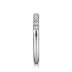 Sale Gabriel & Co. Portofino - 14K White Gold 11 Stone French Pave Diamond Wedding Band - 0.23 ct