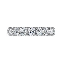 Online Gabriel & Co. Portofino - 14K White Gold 11 Stone French Pave Set Diamond Wedding Band - 1.5 ct