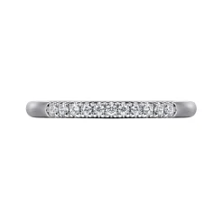 Sale Gabriel & Co. Portofino - 14K White Gold 11 Stone French Pave Diamond Wedding Band - 0.1 ct