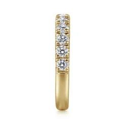 Outlet Gabriel & Co. Portofino - 14K Yellow Gold French Pave Set Diamond Wedding Band - 0.75 ct