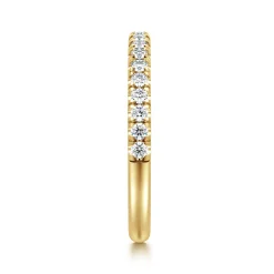 Best Gabriel & Co. Portofino - 14K Yellow Gold French Pave Diamond Anniversary Band - 0.28 ct