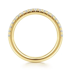 Best Gabriel & Co. Portofino - 14K Yellow Gold French Pave Diamond Anniversary Band - 0.28 ct
