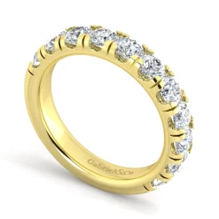 Clearance Gabriel & Co. Portofino - 14K Yellow Gold Round 11 Stone Diamond Anniversary Band - 1.75 ct
