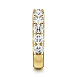 Hot Gabriel & Co. Portofino - 14K Yellow Gold Round 11 Stone Diamond Anniversary Band - 2 ct