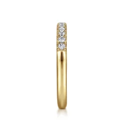 Online Gabriel & Co. Portofino - 14K Yellow Gold 11 Stone French Pave Diamond Wedding Band - 0.23 ct