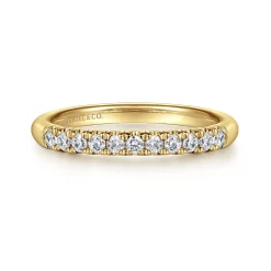 Online Gabriel & Co. Portofino - 14K Yellow Gold 11 Stone French Pave Diamond Wedding Band - 0.23 ct