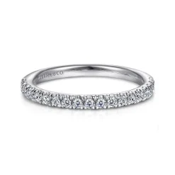 Best Gabriel & Co. Portofino - Platinum French Pave Diamond Anniversary Band - 0.28 ct